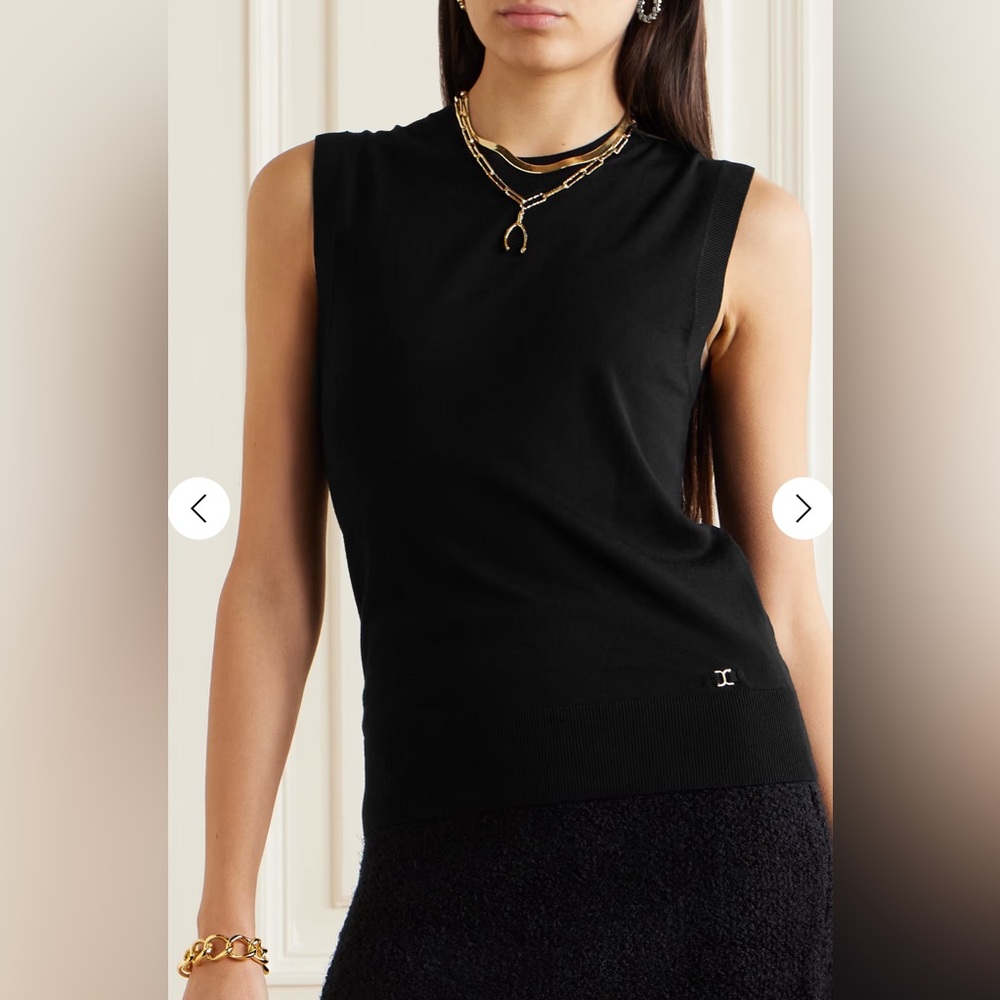 NWT Chloé Sleeveless Wool Top in Black Size Small 100% Wool
